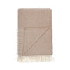 Merino-cashmere blend throw super-soft warm & cosy neutral beige & cream herringbone pattern top-quality By The Wool Company