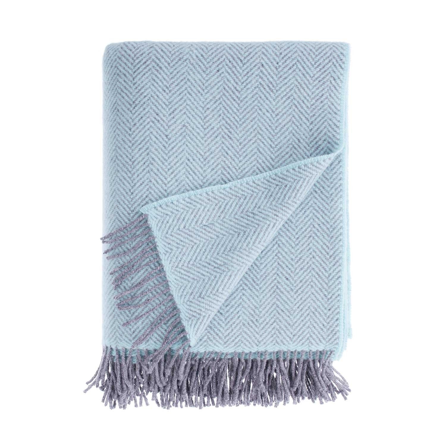 Merino Cashmere Blend Throw Duck Egg Grey Wool The Wool