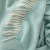 Merino-cashmere blend throw super-soft warm & cosy soft duck egg & cream herringbone pattern top-quality luxury throw