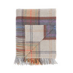Merino-cashmere blend throw super-soft warm & cosy grey mustard purple chocolate & cream plaid check From The Wool Company