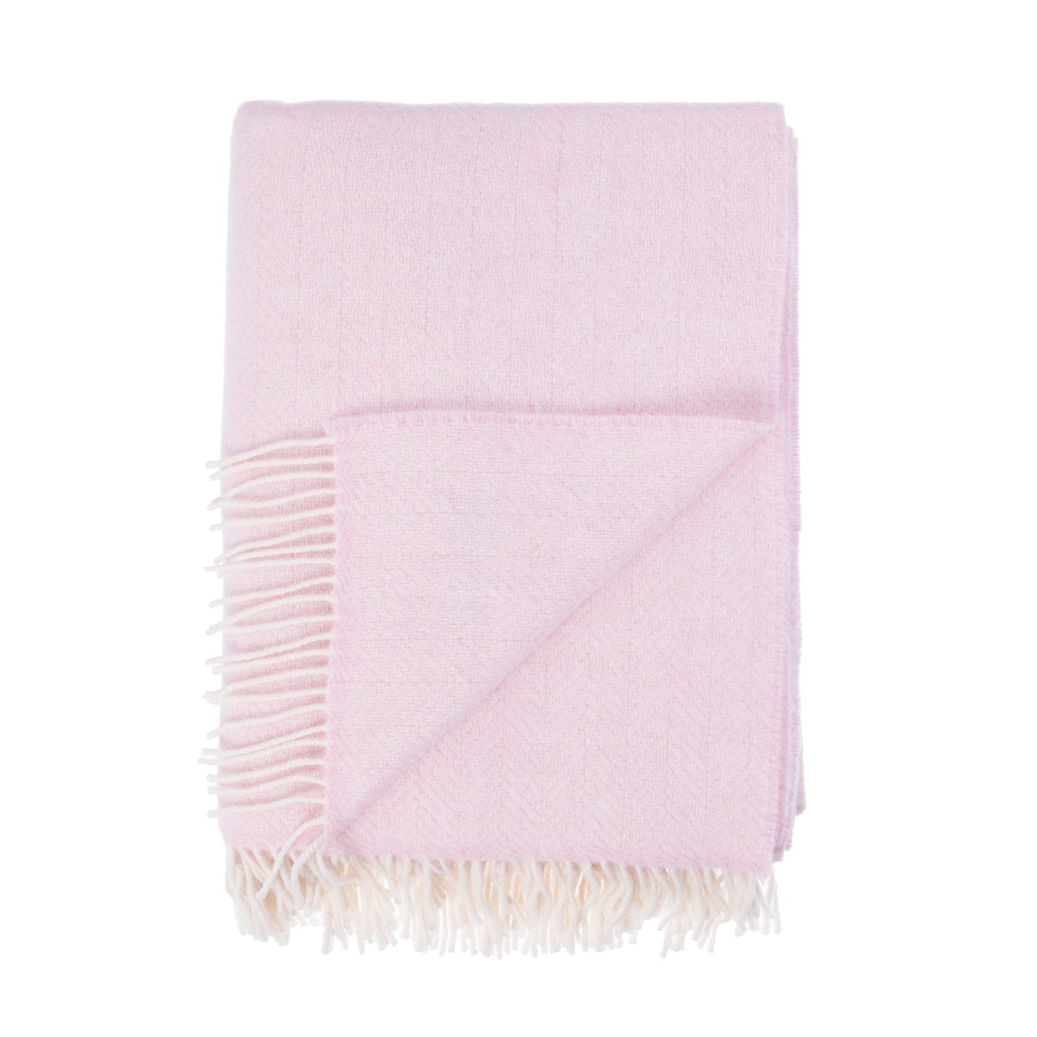 Merino Cashmere Blanket Pink Cream The Wool Company