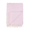 Merino-cashmere blend throw super-soft warm & cosy pale pink & cream herringbone pattern top-quality By The Wool Company
