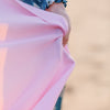 Fine Merino wool shawl in soft pale pink with a soft fringe edge super-soft generous size lightweight & warm top-quality