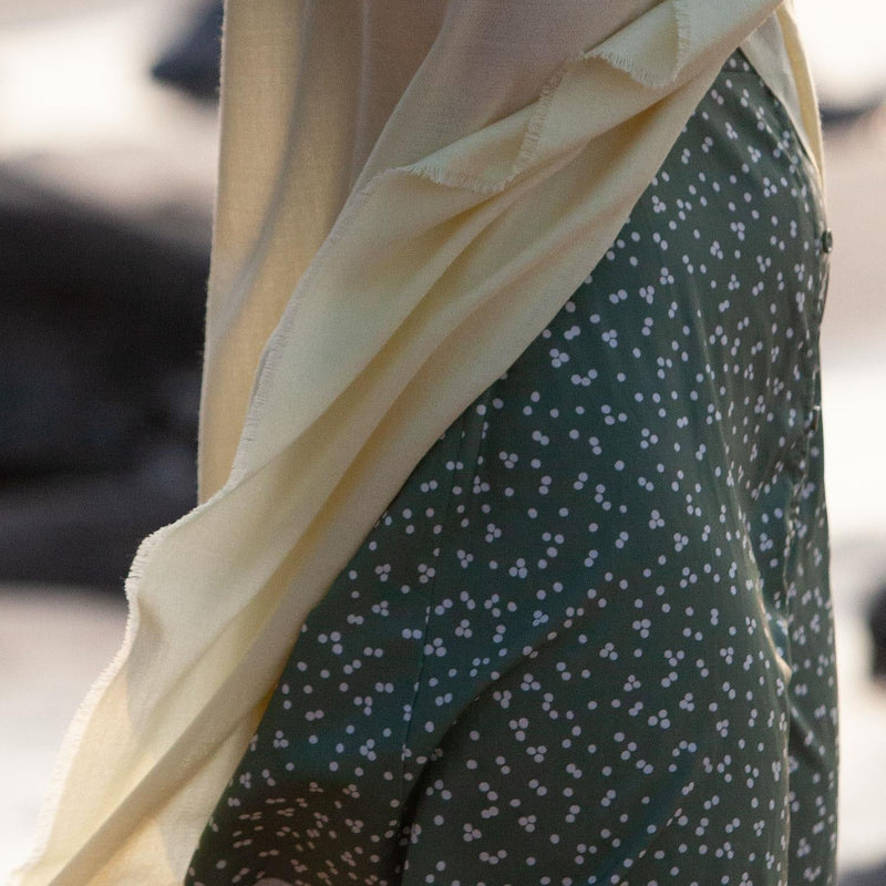 Fine Merino wool shawl in soft pale yellow with a soft fringe edge super-soft generous size lightweight & warm top-quality