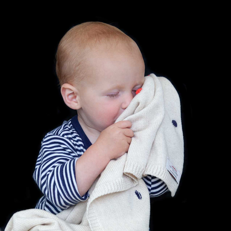 100% super-soft cotton multi-coloured spot knitted baby blanket fun pop of colour cosy & perfect for all seasons top-quality 