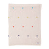 100% super-soft cotton multi-coloured spot knitted baby blanket cosy & fun pop of colour top-quality By The Wool Company