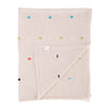 100% super-soft cotton multi-coloured spot knitted baby blanket fun pop of colour cosy & perfect for all seasons top-quality 
