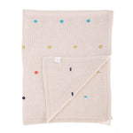 100% super-soft cotton multi-coloured spot knitted baby blanket fun pop of colour cosy & perfect for all seasons top-quality 