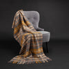 100% pure new wool British-made knee rug in Natural Buchanan tartan top-quality, warm and cosy 