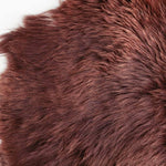 Soft, thick, & supportive British economy sheepskin pet bed or economical rug for the home or garden in chocolate brown tones