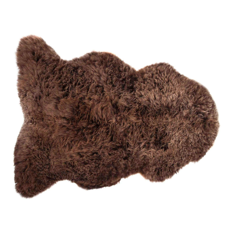 British sheepskin, natural undyed chocolate brown silky-soft luxurious & thick medium-longwool fleece staple top-quality 