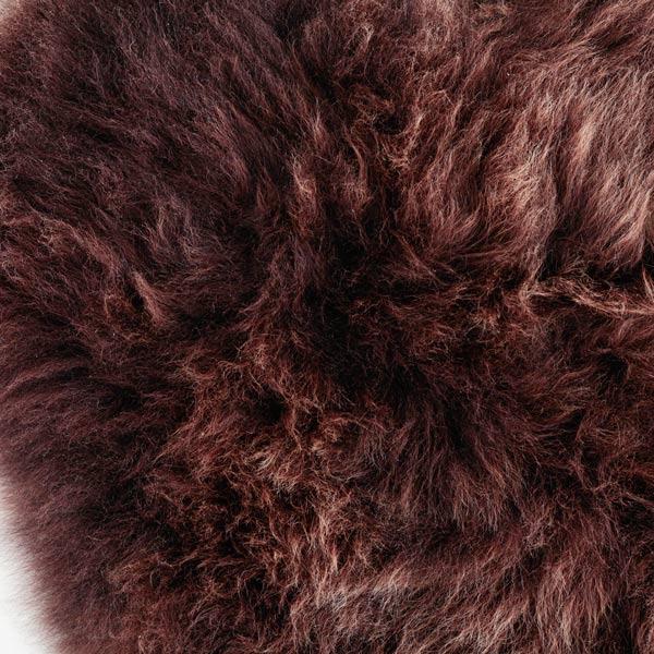 British sheepskin, natural undyed chocolate brown silky-soft luxurious & thick medium-longwool fleece staple top-quality 