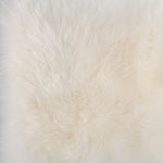 Sumptuous, natural sheepskin seat pad 40cm square, super-soft and supportive longwool fleece, natural white creamy colour