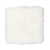 Sumptuous, natural sheepskin seat pad 40cm square, super-soft and supportive longwool fleece, natural white creamy colour
