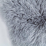 Beautifully soft long curly pewter grey sheepskin. Double size boho-chic accessory for any interior. Luxurious and silky