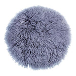 Sumptuous, natural sheepskin seat pad 38cm round super-soft yeti fleece, dyed pewter grey colour, Boho chic rustic charm