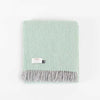  100% pure new wool British-made throw in duck egg green and silver grey herringbone top-quality From The Wool Company