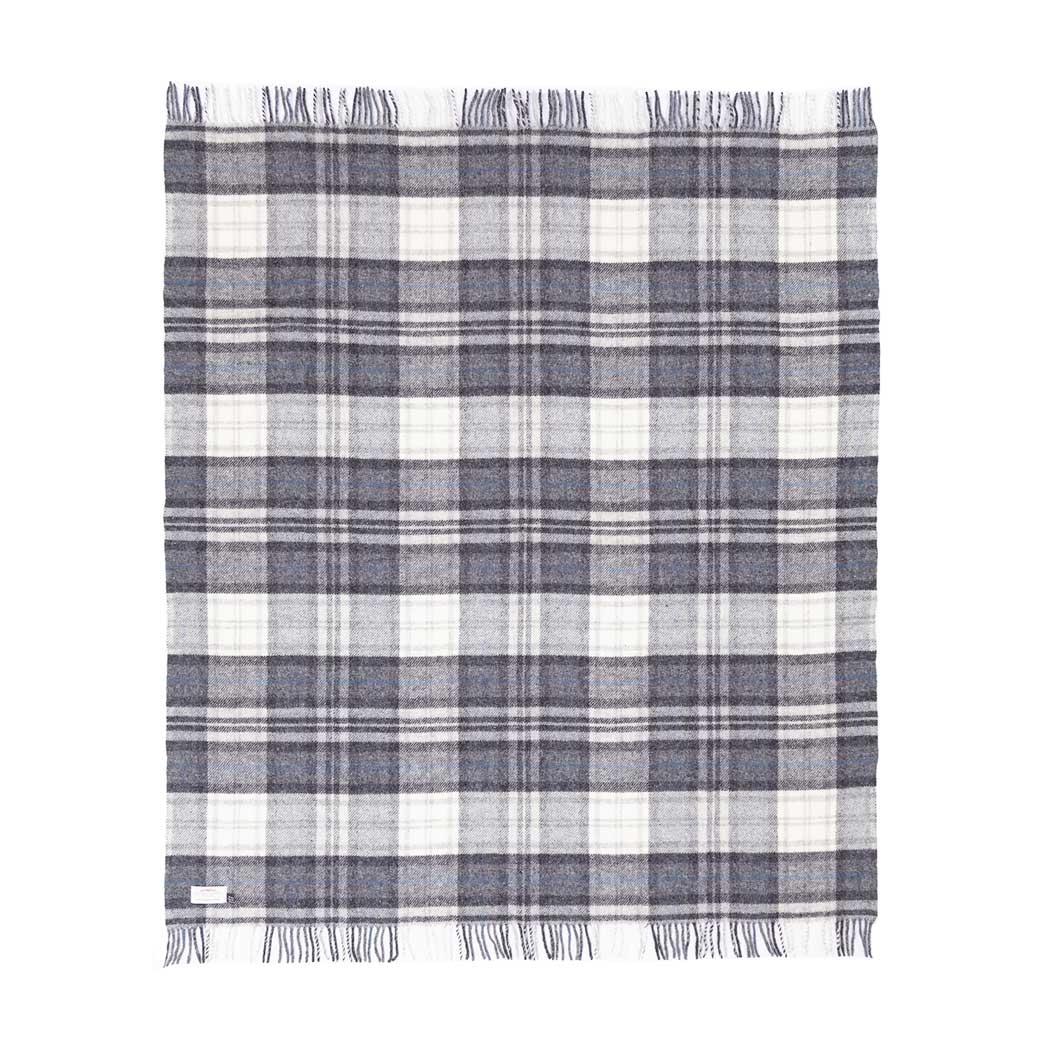 Pure New Wool Throw Grey Check -  - LIVING  from The Wool Company