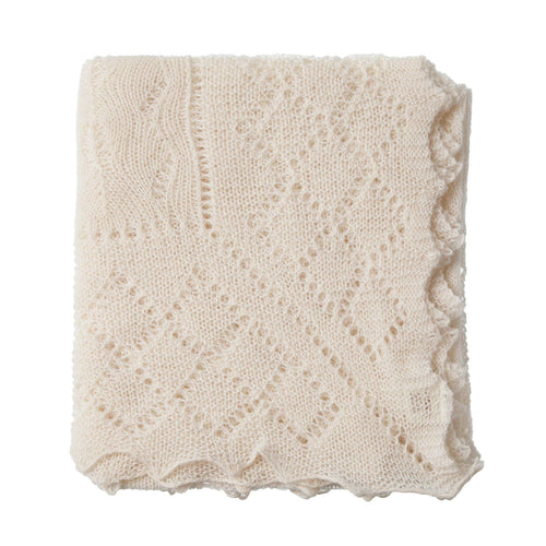 100% soft Merino lambswool natural cream traditional design baby shawl made in England top-quality From The Wool Company