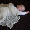 100% soft Merino lambswool natural cream traditional design scalloped edge baby shawl large size made in England top-quality 
