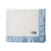 100% super-soft British-made Merino wool classic blue satin bound baby blanket perfect for all seasons From The Wool Company