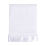 100% softest cotton cellular white satin trimmed baby blanket perfect for all seasons top-quality By The Wool Company
