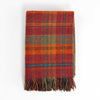 Made in Scotland tweed lambswool throw double-faced russet reds mossy greens & burnt orange checks thick & super-soft