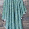 Super-soft, thick luxury mohair throw in ocean shades of sea green and turquoise blue top quality warm lightweight & cosy 