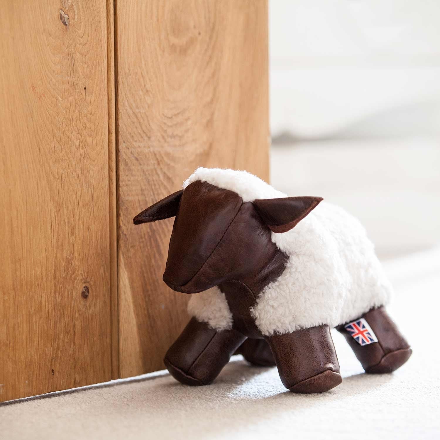 Cute Sheep Doorstop Sheepskin & Leather The Wool Company