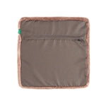 Warm mid-brown colour lambskin cushion, dense, shorn fleece & super soft & supportive filled cushion for year-round-comfort