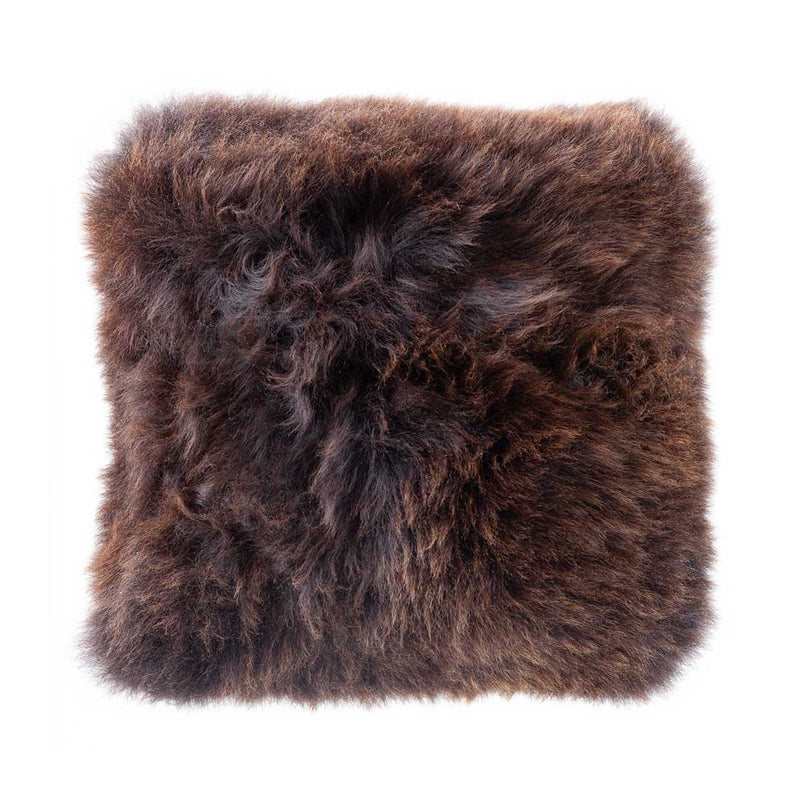 Sumptuous, double-sided, natural sheepskin cushion, with a wool cushion pad, super soft longwool fleece in natural colours