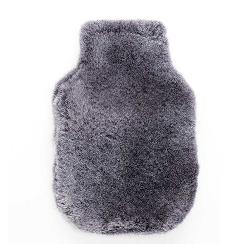 Soft & warm sheepskin hot water bottle cover in graphite grey 100% sheepskin cover, bottle included From The Wool Company