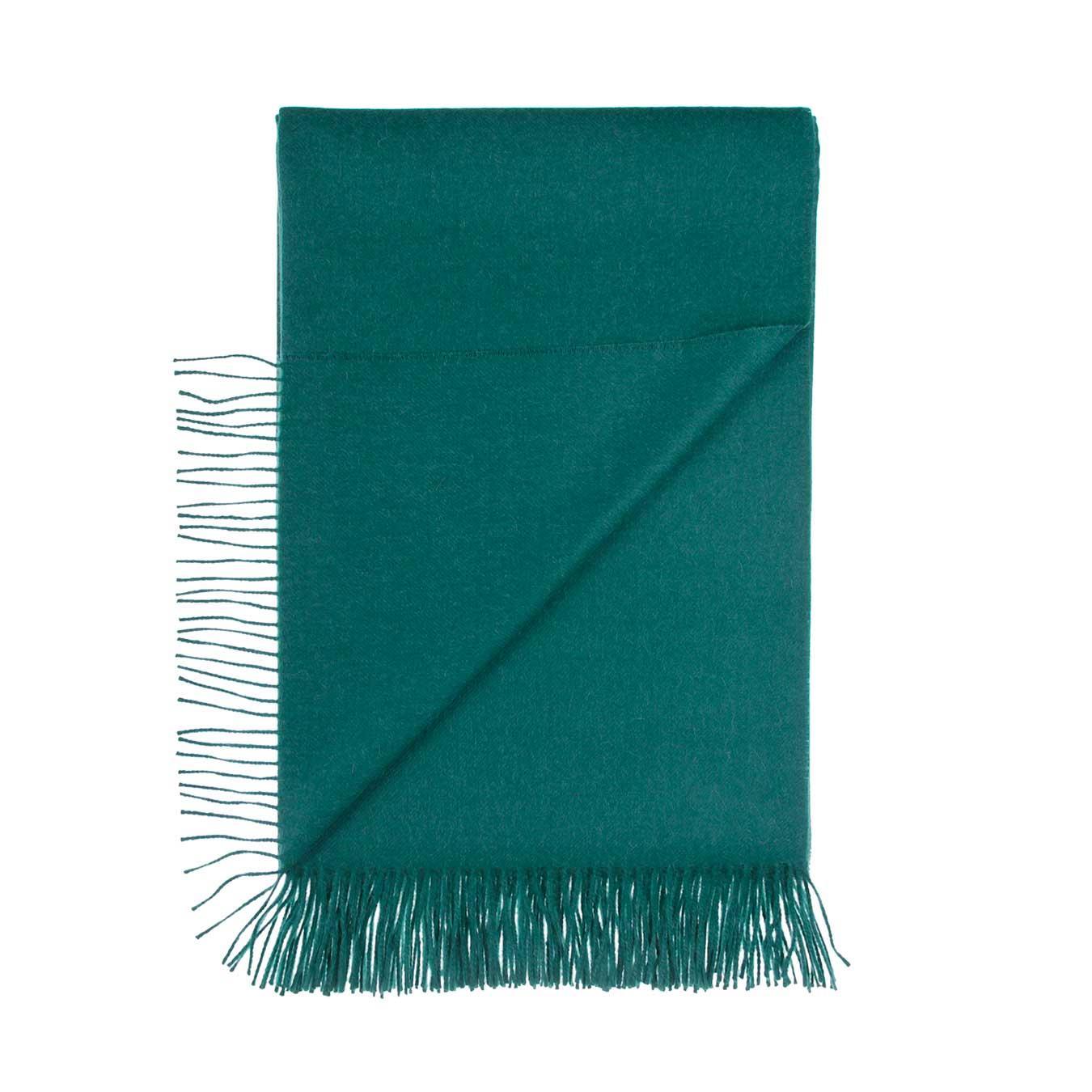 100% Alpaca extra-large throw in teal green with fringing top-quality warm and cosy made in England luxury super-soft throw