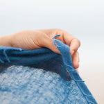 100% soft knitted cashmere shawl in teal blue with a short scallop fringe unique design lightweight & warm top-quality 