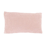  Dusky pink cotton cushion cover stonewashed textured front & plain back wool cushion pad 45 x 65cm By The Wool Company