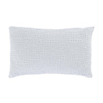 Silver grey cotton cushion cover stonewashed textured front & plain back wool cushion pad 45 x 65cm By The Wool Company