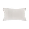 Stone beige coloured cotton cushion cover stonewashed finish irregular textured front & plain back wool cushion pad 45 x 65cm