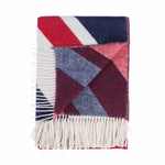Large size 100% softest lambswool throw Union Jack design with white fringing top-quality made in England warm and cosy