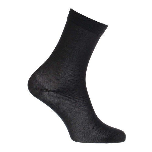 Everyday silk-blend ultrafine women's socks black UK size 3 - 7 top-quality lightweight & warm From The Wool Company