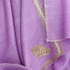 Hand-crafted 100% embroidered Zari cashmere pashmina lavender with gold thread finest-quality super-soft special shawl