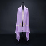 Hand-crafted 100% embroidered Zari cashmere pashmina lavender with gold thread finest-quality super-soft special shawl